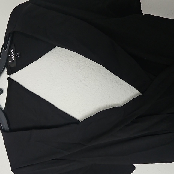 Lulu's Black V-Neck Jumpsuit with Cap Sleeves - Picture 7 of 7